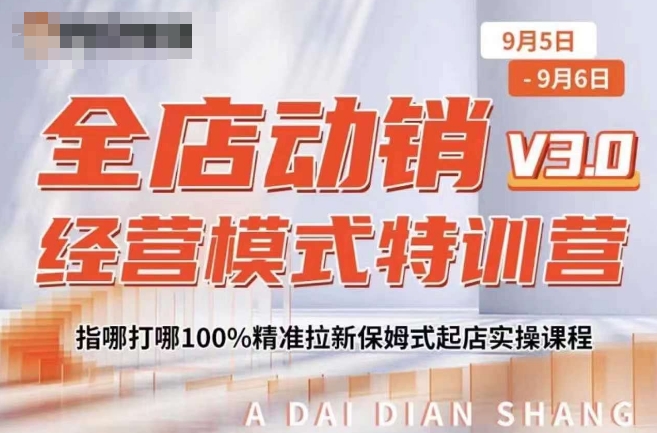 全店动销经营模式特训营，指哪打哪100%精准拉新保姆式起店实操课程