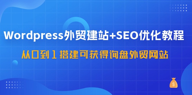 WordPress外贸建站+SEO优化教程，从0到1搭建可获得询盘外贸网站(57节课)